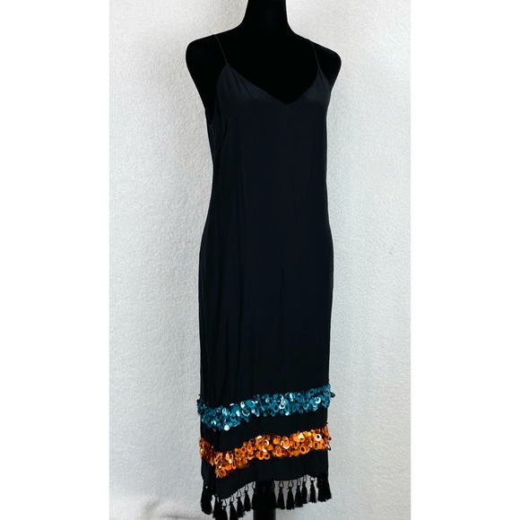 SACHIN + BABI • Bosphorus Silk Sleeveless Sequin Midi Slip Dress - Picture 13 of 16